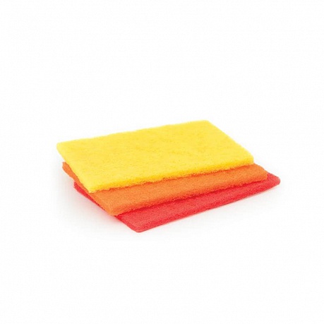 Кухонные жесткие губки для сверхстойких загрязнений PATERRA SCRAB 3 шт, 100х150 мм - Вид 1